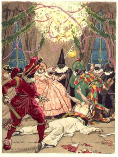 [I] learned [...] that on such-and-such a day a ball was to be given in the large visiting room of the convent [...] During the Carnival in Venice nuns are allowed to have this innocent pleasure [...] I decided to mask as Pierrot [...] But after the contradance up comes a Harlequin who, with the impertinence permissable to his character, spanks me with his lath. [...] His Harlequiness, who was the charming girl who had danced with me, comes running to rescue her friend and also hits me with her lath. At that I [...] take the Harlequiness on my shoulders, hitting her on the behind and running at full speed all over the room to the laughter of the company [...] But an impertinent Punch [...] came up behind me and tripped me so hard that I could not keep from falling. 4 - 80-82